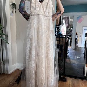 Lulu's Sweet Love Ivory Lace Beaded Maxi Dress - NWT - Small